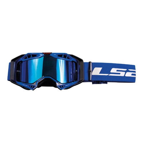 LS2 AURA PRO GOGGLE BLUE WITH IRIDIUM LENS