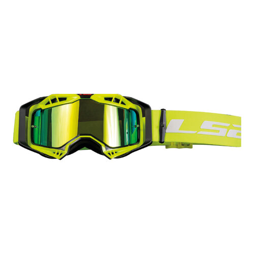 LS2 AURA PRO GOGGLE YELLOW WITH IRIDIUM LENS