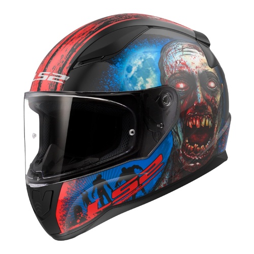 LS2 FF353 RAPID II ZOMBIE MATT BLACK RED WHITE XS