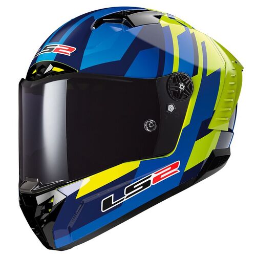 LS2 FF805C THUNDER CARBON GAS HELMET BLUE HI-VIS YELLOW XS