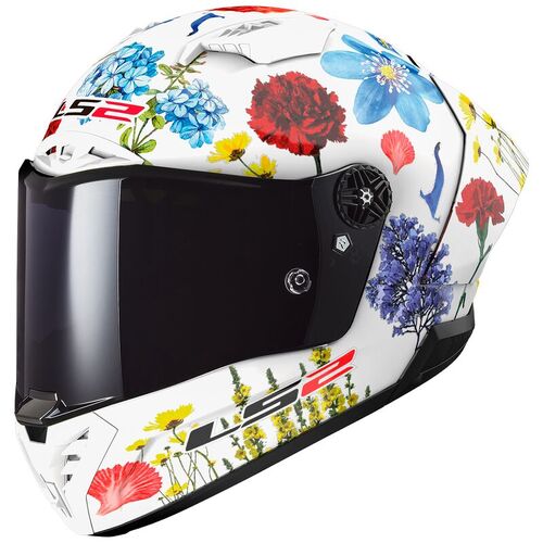 LS2 FF805 THUNDER CARBON GP PRO FIM HOMOLOGATED FLOWERS HELMET WHITE XS