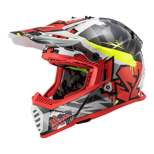 LS2 MX437 Fast Evo (XL) Crusher - Black / Red / Grey