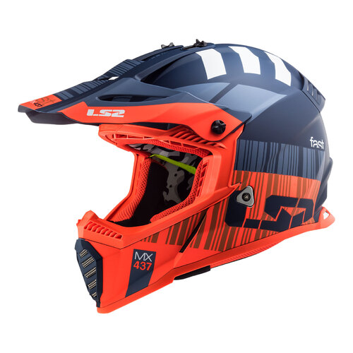 LS2 MX437 Fast Evo (2XL) XCode - Matte Blue / Orange