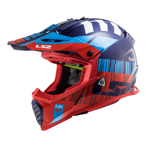 LS2 MX437 FAST EVO XCODE RED BLUE L