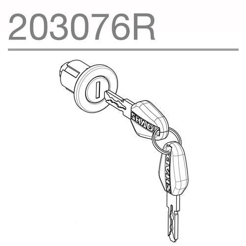 SHAD LOCK CYLINDER & 2x KEYS - (SUIT SH48/58/59) BLACK KEY - LSA898