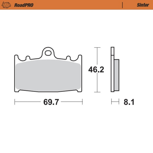 MOTO MASTER ROADPRO SINTER FRONT BRAKE PADS - FD0143