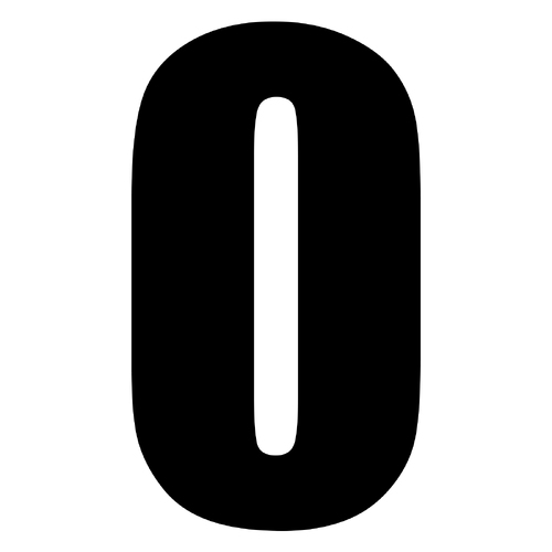 WHITES RACE NUMBER - BLACK #0 (10 PACK)