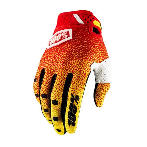 100% RIDEFIT GLOVES YELLOW RED M