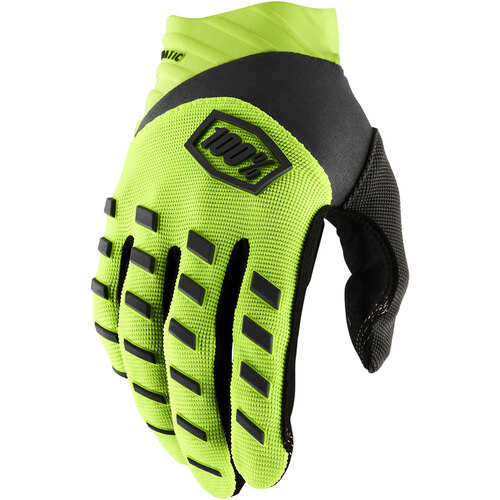 100% AIRMATIC GLOVES FLURO YELLOW BLACK S