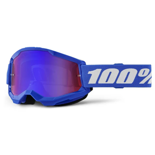 100% STRATA 2 YOUTH GOGGLE BLUE W/ MIRROR BLUE LENS