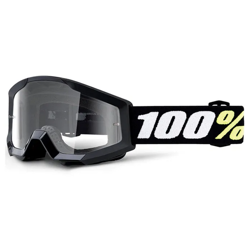 100% STRATA MINI GOGGLES BLACK W/ CLEAR LENS