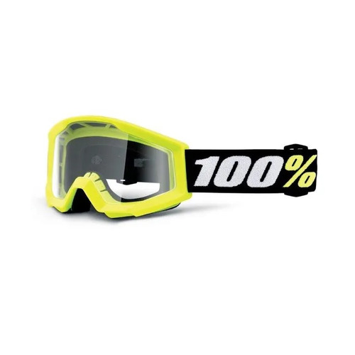 100% STRATA MINI GOGGLES YELLOW W/ CLEAR LENS