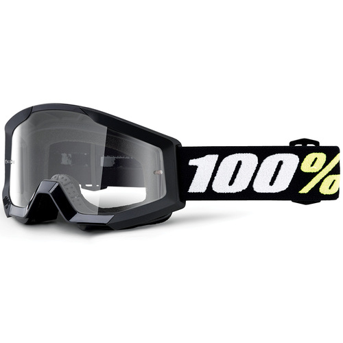 100% Strata Mini Goggle Black Clear Lens