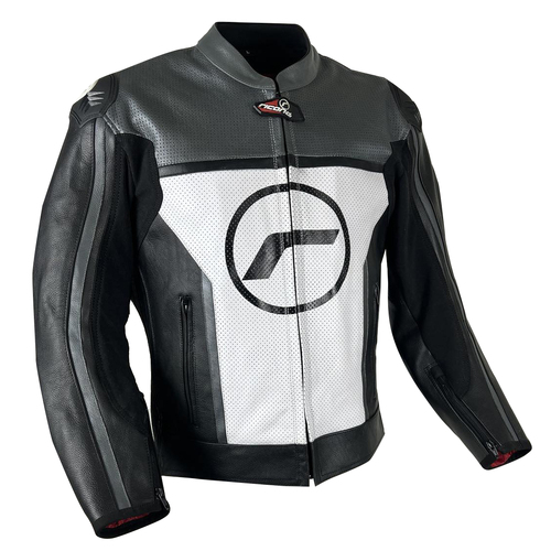 RICONDI GP EVO LEATHER JACKET BLACK WHITE GREY L (54)