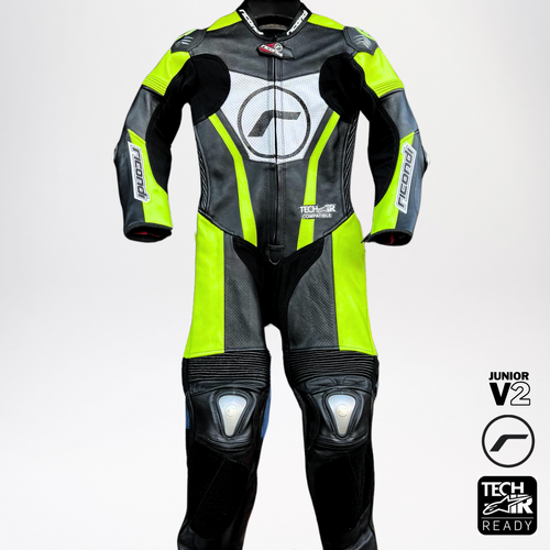 RICONDI JUNIOR RACING SERIES V2 SUIT BLACK FLURO YELLOW WHITE 6