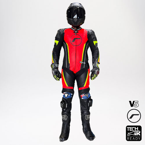 RICONDI RACING SERIES V5 SUIT BLACK RED FLURO YELLOW XXS (46)