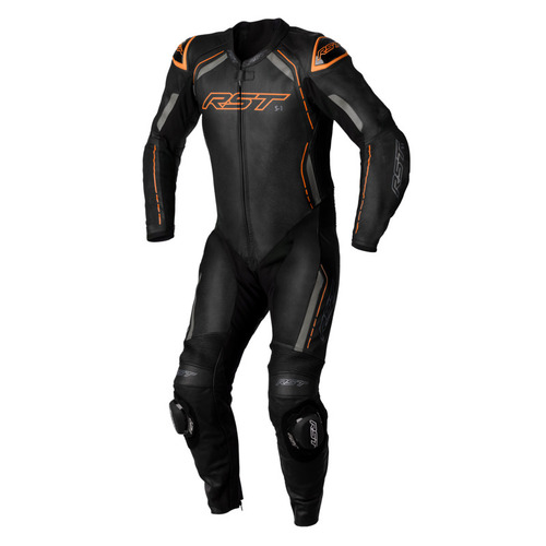 RST S-1 1 PIECE SUIT BLACK GREY NEON ORANGE 56