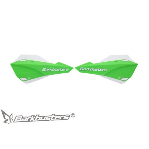 BARKBUSTERS SABRE MX/ENDURO HANDGUARD - GREEN WHITE (WITH WIND DEFLECTORS)