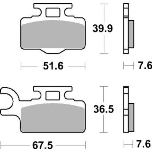 SBS 752SI FRONT/REAR PADS - SINTER OFF ROAD