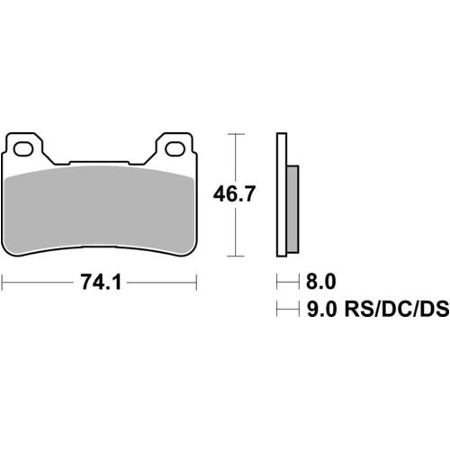 SBS 809DC FRONT PADS - DUAL CARBON RACE