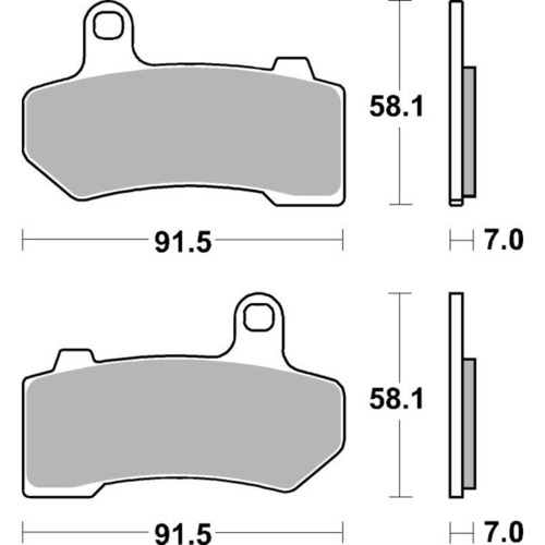 SBS 830H.LS REAR PADS - SINTER STREET AMERICAN V-TWIN