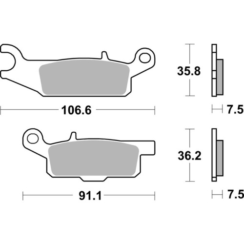 SBS 849SI FRONT/REAR PADS - SINTER OFF ROAD