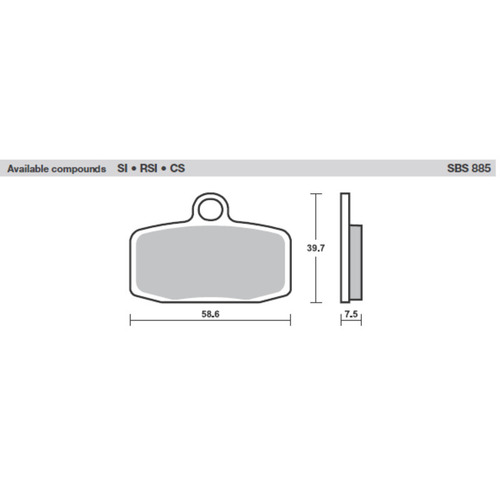 SBS 885RSI FRONT/REAR PADS - SINTER OFF ROAD RACE KTM 85SX