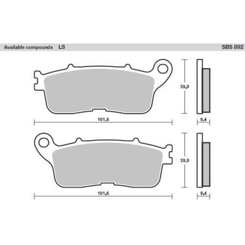 SBS 892LS REAR PADS - SINTER STREET