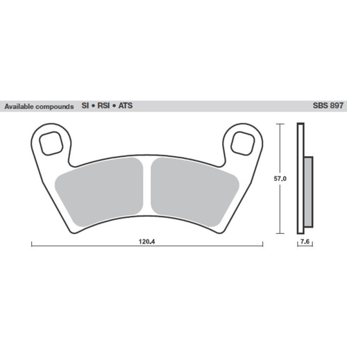 SBS 897ATS FRONT/REAR PADS - SINTER ATV