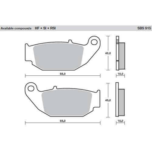 SBS 915SI FRONT/REAR PADS - SINTER OFF ROAD