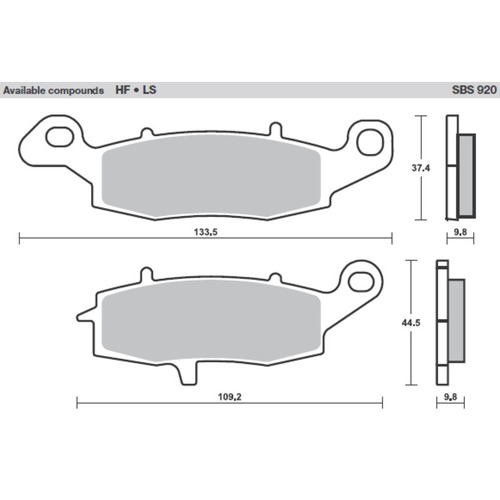 SBS 920LS REAR PADS - SINTER STREET