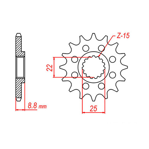 MTX 1901 STEEL FRONT SPROCKET 520 PITCH 12-TEETH - 10-KT1-12