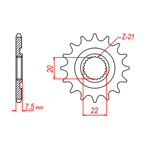 MTX 1323 HORNET LIGHTWEIGHT STEEL FRONT SPROCKET 520 PITCH 13-TEETH - 10B-KSR-13