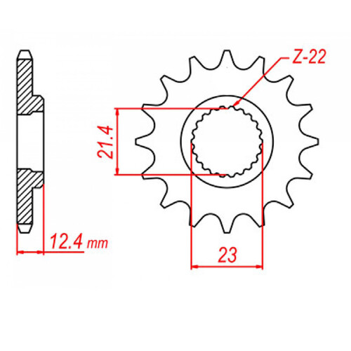 MTX 1593 STEEL FRONT SPROCKET 520 PITCH 14-TEETH - 10-593-14