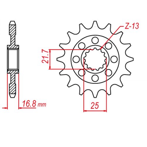 MTX 1373 STEEL FRONT SPROCKET 520 PITCH 17-TEETH - 10-MGS-17