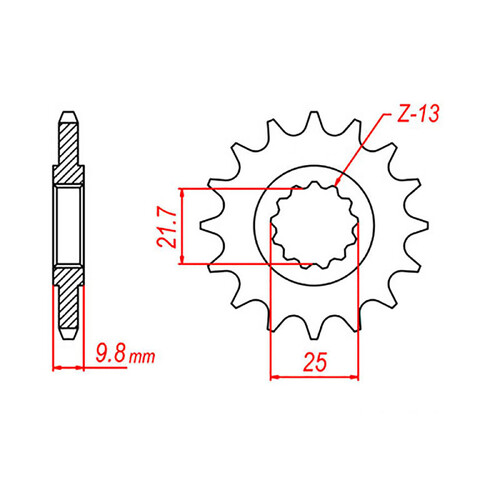 MTX 1587 STEEL FRONT SPROCKET 428 PITCH 19-TEETH - 10-3FH-19