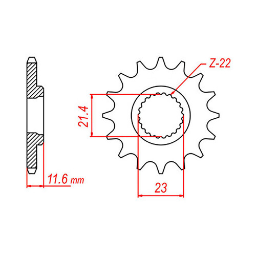 MTX 583 STEEL FRONT SPROCKET 520 PITCH 13-TEETH - 10-4GY-13