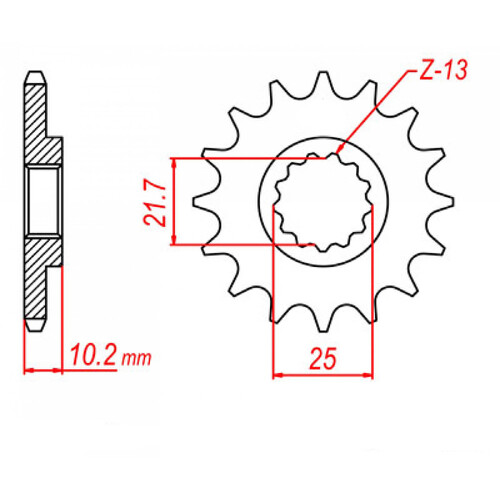 MTX 1503 STEEL FRONT SPROCKET 520 PITCH 13-TEETH - 10-1503-13