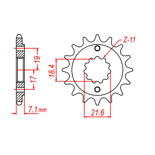 MTX 1321 STEEL FRONT SPROCKET 520 PITCH 13-TEETH - 10-KCZ-13