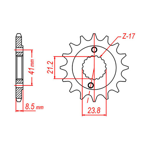 MTX 1322 STEEL FRONT SPROCKET 520 PITCH 14-TEETH - 10-587-14