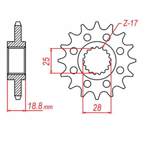 MTX 405 STEEL FRONT SPROCKET 525 PITCH 20-TEETH - 10-BM5-20