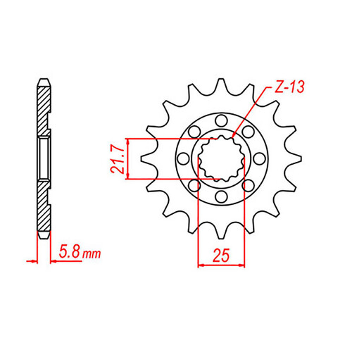 MTX 1565 STEEL FRONT SPROCKET 520 PITCH 14-TEETH - 10-017-14