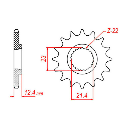 MTX 1594 STEEL FRONT SPROCKET 428 PITCH 15-TEETH - 10-594-15