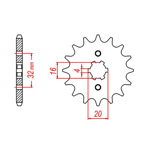 MTX 1550 STEEL FRONT SPROCKET 428 PITCH 15-TEETH - 10-550-15