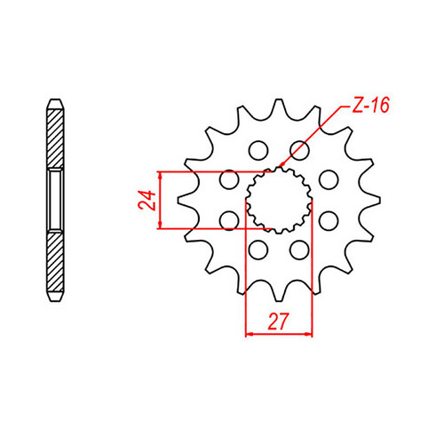 MTX 423 STEEL FRONT SPROCKET 530 PITCH 16-TEETH - 10-423-16