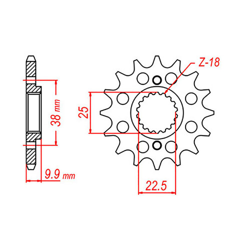 MTX 403 STEEL FRONT SPROCKET 520 PITCH 13-TEETH - 10-BM3-13