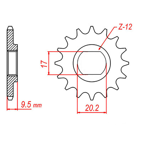 MTX KTM 50 STEEL FRONT SPROCKET 415 PITCH 10-TEETH - 10-KT3-10