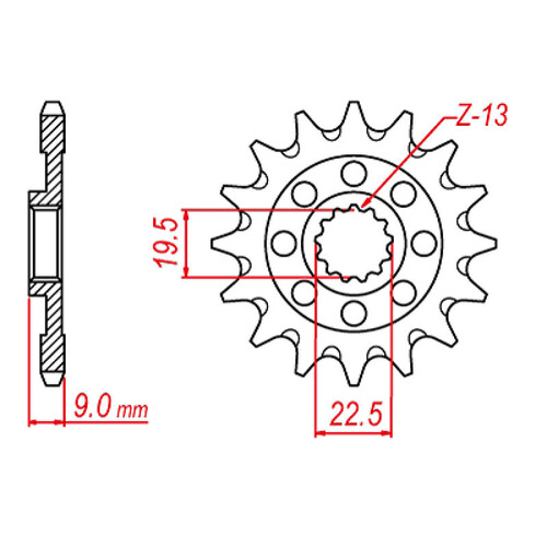 MTX 1442 STEEL FRONT SPROCKET 520 PITCH 14-TEETH - 10-442-14