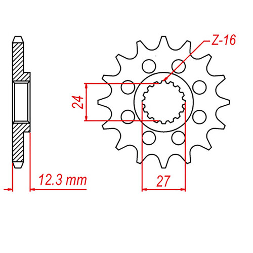 MTX 444 STEEL FRONT SPROCKET 525 PITCH 17-TEETH - 10-444-17