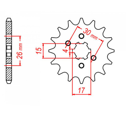 MTX 252 STEEL FRONT SPROCKET 420 PITCH 12-TEETH - 10-045-12